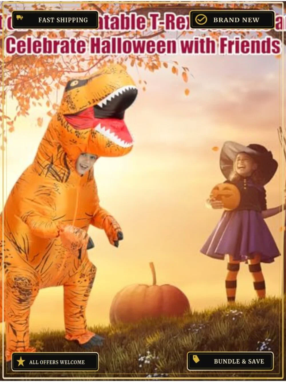 Inflatable T-Rex Dinosaur Costume Polyester Halloween Cosplay Themed Parties